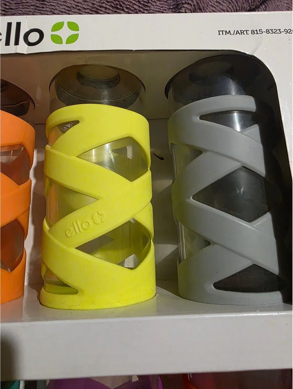Ello Silicone Glassware Set - 8 Piece, Multi-Color Protective Sleeve Glasses